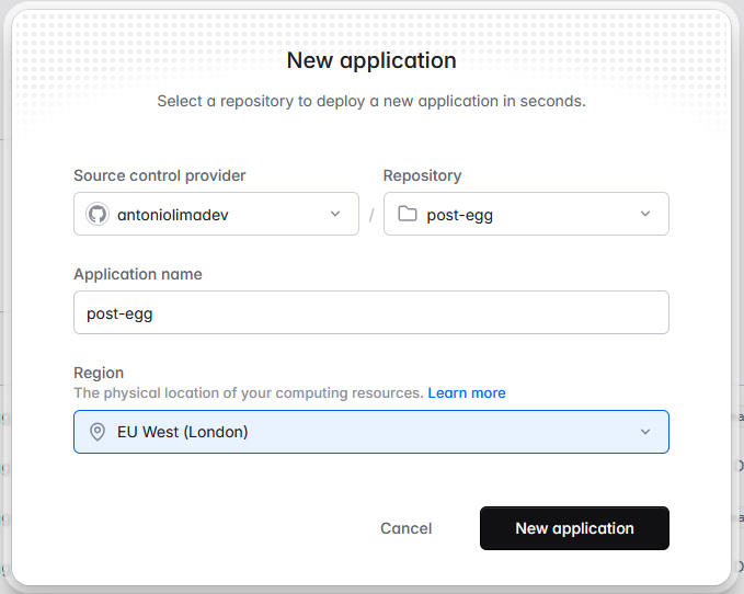 Screenshot from Laravel Cloud